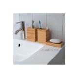IKEA 3'lü Bambu Banyo Seti - Sıvı Sabunluk, Diş Fırçalık, Katı Sabunluk
