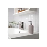 IKEA 3'lü Banyo Seti - Sıvı Sabunluk, Fırçalık, Katı Sabunluk - Stoneware Bej