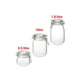 IKEA 3'lü Kavanoz Seti Kilitli Sızdırmaz Saklama Kavanozu Ikea Şeffaf Kavanoz (0,5 Lt + 1 Lt + 1,8 Lt )