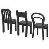 Ikea 3'lü Set Kanca "Fjantig" Kapı Gardırobu Sandalye Şeklinde Askı - Derinlik: 6 cm Yükseklik: 12 cm - Siyah