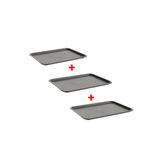 IKEA 3'lü Set Plastik Tepsi 37x29 Cm İkea 3 Adet Sunum Taşıma Tepsisi Gri Renk