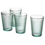 IKEA 4 Adet Cam Bardak Seti Açık Turkuaz Renk MeridyenDukkan 31 cl, 4 Adet