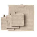 IKEA 4 Adet El Havlusu, Bej Renk MeridyenDukkan 30x30 cm Pamuk,4 Li El-Kurulama Havlu