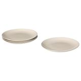 IKEA 4 Adet Tabak Seti Parlak Bej Renk 26 cm, 4 Adet, Stoneware Yuvarlak Tabak Seti