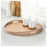 IKEA 44 Cm Huş Ağacı Tepsi MeridyenDukkan 44 Cm Yuvarlak Servis-Sunum Tepsisi Huş