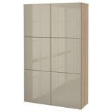 IKEA 49071623 Besta Ağartılmış Meşe Görünümlü Parlak Cila Bej Dolap Kombinasyonu