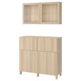 IKEA 49412504 Besta Kombinasyon Ağartılmış Meşe Görünümlü Beyaz Meşe Görünümlü Şeffaf Cam Dolap