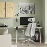 IKEA 49537759 Açık Gri Beyaz Oyuncu Masa Sandalye Seti