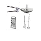 IKEA 4'lü Set Buharda Pişirici, Sarımsak Ezici, Rende ve Çırpıcı, Çelik