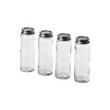 Ikea 4'Lü Set Cam Baharatlık Yükseklik 12 Cm İkea 4 Adet Kapaklı Baharat Kavanozu Şeffaf Hacim 100 Ml