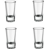 IKEA 4'lü Set Mini Shot Bardağı Hacim 25 ml 4 Adet Likör Şat Bardağı Cam Bardak Yükseklik 7 cm - Şeffaf