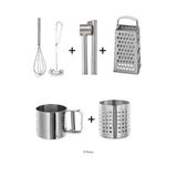 IKEA 5 Lİ Set, Duru Shop Idealısk Rende 2'li Çırpıcı Seti Koncıs Çelik Sarımsak Ezici Un Eleği Kaşıklık