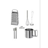 IKEA 5 parça 4lü Set, Idealısk Rende 2'li Çırpıcı Seti Frk Koncıs Çelik Sarımsak Ezici Idealısk Un Eleği
