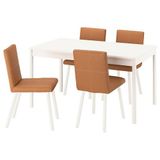 IKEA 59612376 Beyaz Kahverengi Yemek Masası Takımı