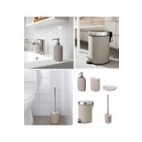 IKEA 5'li Banyo Seti Çöp Kovası (ÇELİK) - Diş Fırçalık Sabunluk Tuvalet Fırçası (PORSELEN)