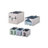 IKEA 5'li Set Çocuk Odası Düzenleme Kutusu İkea Çok Amaçlı Saklama Kutusu Polyester Desenli Kutu
