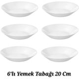 IKEA 6 Adet Çukur Yemek Tabağı Çap 20 cm 6'lı Tabak Seti Beyaz Renk