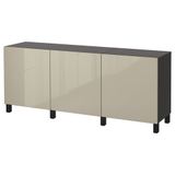 IKEA 79139848 Besta Venge Parlak Cila Bej Dolap Kombinasyonu