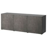 IKEA 79325001 Besta Venge Koyu Gri Taş Görünümlü Dolap Kombinasyonu