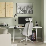 IKEA 79537786 Açık Gri Beyaz Oyuncu Masa Sandalye Seti