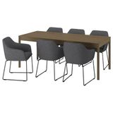IKEA 79596931 Siyah Koyu Gri Yemek Masası Takımı