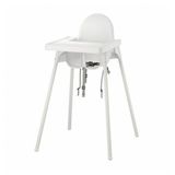 IKEA 79597515 Antilop Tepsili Beyaz Mama Sandalyesi