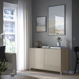 IKEA 89209845 Besta Ağartılmış Meşe Görünümlü Parlak Cila Bej Dolap Kombinasyonu