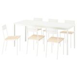 IKEA 89590504 Beyaz Yemek Masası Takımı