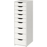 IKEA 9 Çekmeceli Stoperli Çok Amaçlı Dolap – Sunta MDF, Beyaz Akrilik Boyalı, 36x116 cm, 38,5 kg Kapasiteli