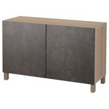 IKEA 99207836 BESTA Ağartılmış Meşe Koyu Gri Taş Görünümlü Dolap Kombinasyonu