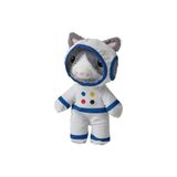 IKEA AFTONSPARV 28 Cm Çıkarılabilir Astronot Giysili Kedi Yumuşak Peluş Oyuncak Gri Uzay Temalı 678945777474744