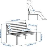 Ikea Akdeniz Jolpen Beyaz-Gri 100X59X67 cm Bahçe Bankı