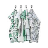 Ikea Akdeniz Rınnıg Beyaz-Yeşil 45X60 cm Kurulama Bezi - 4 Adet