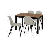 IKEA ALHULT/NORDMANSSKAR mutfak masası takımı siyah/kahverengi-Tonerud gri - 69618330