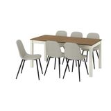 IKEA ALHULT/NORDMANSSKAR yemek masası takımı bej/kahverengi-Tonerud gri/siyah - 49618331