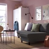 IKEA ALVDALEN bazalı yataklı köşe kanepe knisa koyu gri - 20530664