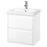 IKEA ANGSJÖN/ORRSJÖN lavabo dolabı kombinasyonu parlak cila beyaz - 99578441
