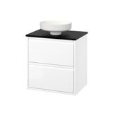 IKEA ANGSJÖN/TOLKEN/LERSJÖN lavabo dolabı kombinasyonu parlak cila beyaz-siyah mermer görünüm - 19629675