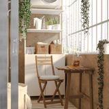 IKEA ASKHOLMEN duvar masası ve katlanabilir sandalye seti koyu kahve - 79529239