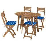 IKEA ASKHOLMEN katlanabilir masa ve katlanabilir sandalye seti koyu kahve - 09576173