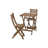IKEA Askholmen Katlanabilir Masa Ve Sandalye Seti, Iki Kişilik, Koyu Kahverengi