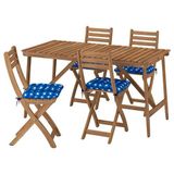 IKEA ASKHOLMEN yemek masası ve katlanabilir sandalye seti koyu kahve - 19576177