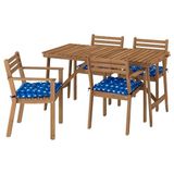 IKEA ASKHOLMEN yemek masası ve sandalye seti koyu kahve - 79576179