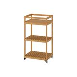IKEA Bambu Servis Arabası 42x33x76 cm Banyo Düzenleyici-Raf Ünitesi Tekerlekli