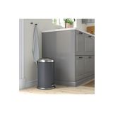IKEA Banyo & Mutfak Çöp Kovası Büyük Boy Çelik Malzeme 45cm 12 Litre Koyu Gri