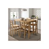 IKEA bar masası ve tabure seti, antika vernik-çam, 4 tabureli