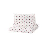 IKEA BARNDRÖM Bebek Nevresim Takımı, 110x125 cm, Beyaz-Kırmızı,%100 Pamuk
