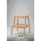 Ikea Basamak Taburesi, Masif Ahşap, Kaliteli Malzeme - Maks. Ağırlık 100Kg