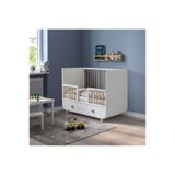 IKEA Bebek Karyolası, Beyaz, 60x120 cm, Ayarlanabilir Taban, Çekmeceli