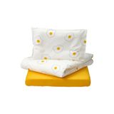 IKEA Bebek Nevresim Takımı, Beyaz-Sarı, 60x120 cm,%54 Pamuk,%46 Viskon